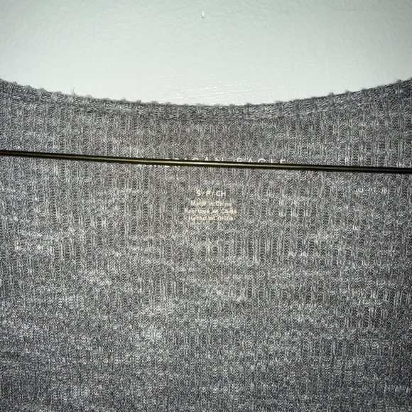 American Eagle Outfitters Charcoal Long Sleeve Wrap Top - Picture 4 of 4